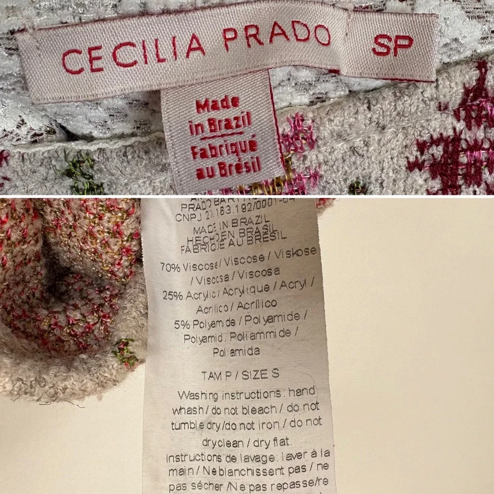Anthropologie Cecilia Prado Meadowlark Sweater Skirt Size S Floral Texture Fairy